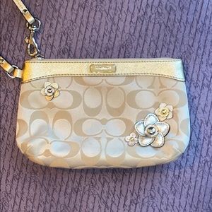 Flowered Coach Wristlet